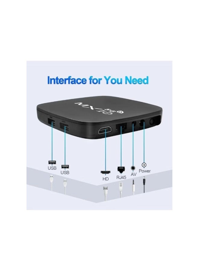 جهاز استقبال تلفزيوني ذكي بنظام أندرويد 13 طراز MX10، يدعم ترددي 2.4 جيجاهرتز و5 جيجاهرتز، مزود بجهاز تحكم عن بعد، يدعم دقة 4K عالية الوضوح، بسعة تخزين 4 جيجابايت أو 64 جيجابايت. - Image 2